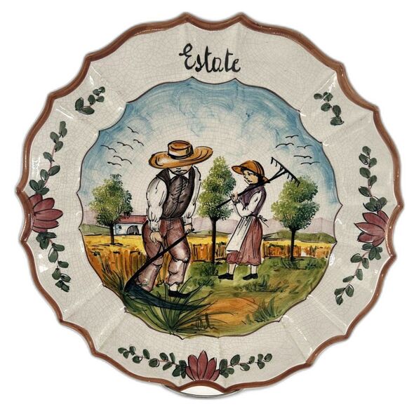 Intrada Italy Majolica Four Seasons Wall Decor Handcrafted Ceramic12" Plates - Picture 6 of 9